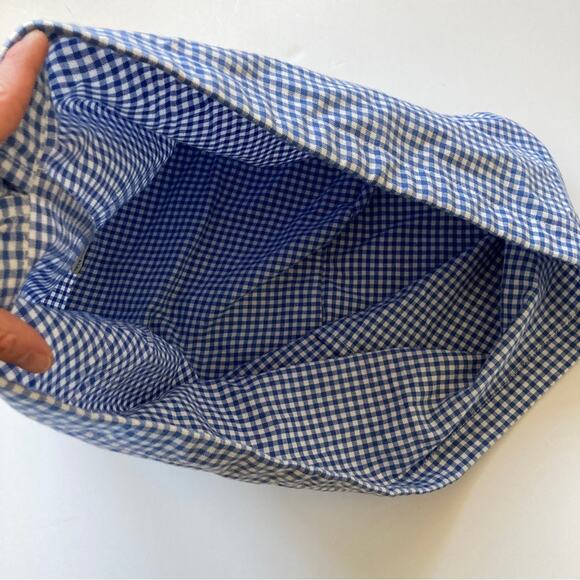 Pottery Barn Kids Gingham Basket Liner Blue White - Picture 2 of 9